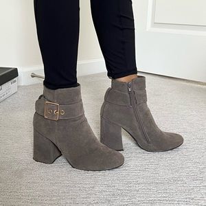 Grey suede boots